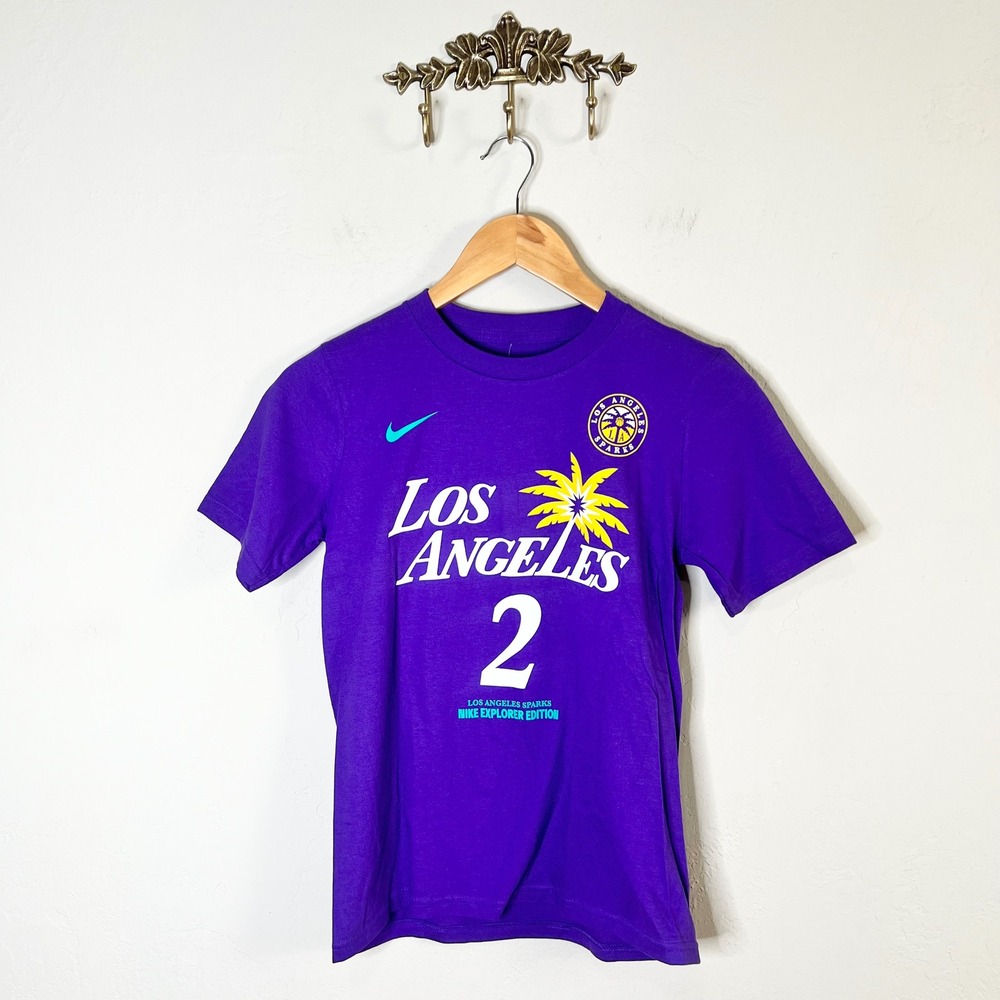 Los Angeles Sparks Rickea Jackson Nike T-Shirt Youth Size M 10/12 Purple New